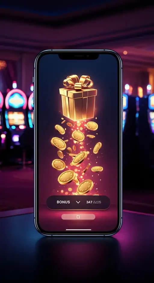 Interface de Casino Twin présentant un pack de bienvenue avec des pièces d'or et des tours gratuits sur une machine à sous à thème égyptien, symbolisant les bonus offerts aux joueurs.